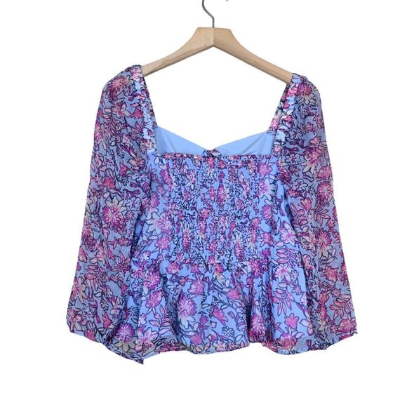 French Connection Womens M Hallie Peplum Halter Top in Placid Blue NEW - Picture 3 of 11